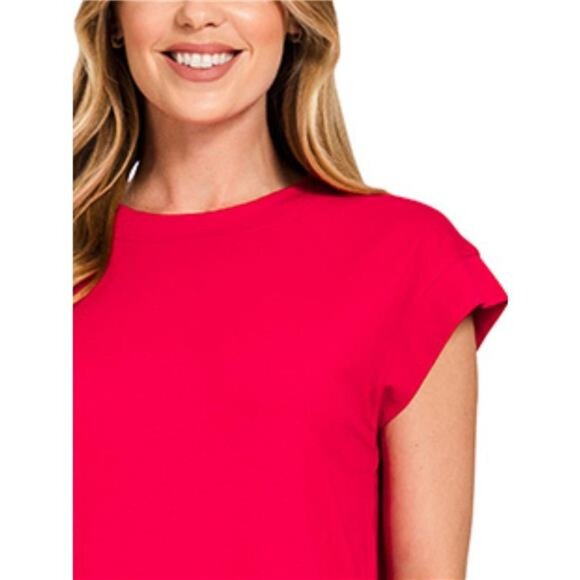 Zenana Round Neck Side Slit Midi Dress - Picture 2 of 3